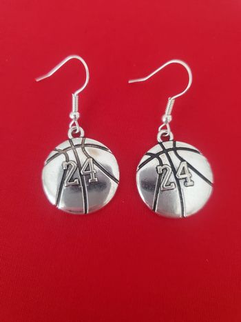 Boucles d'oreilles pendante argenté 24 balle de base-ball