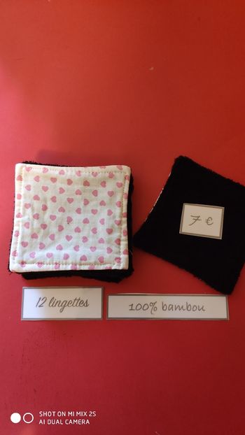 12 lingettes lavables, neuf