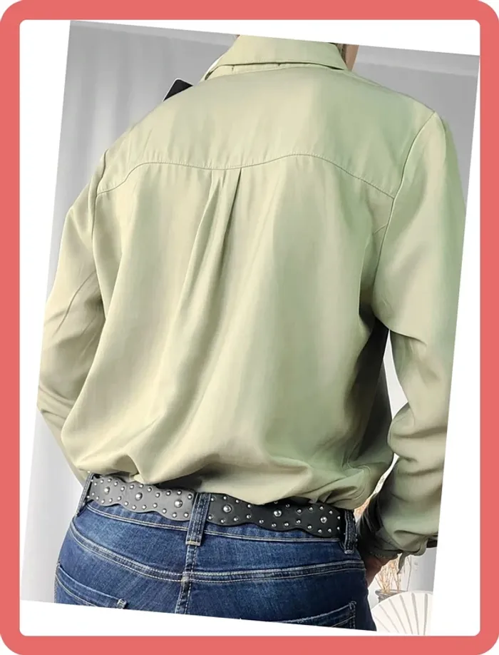 Chemise en tencel et dentelle, Taille L, NEUVE avec étiquette - photo numéro 5