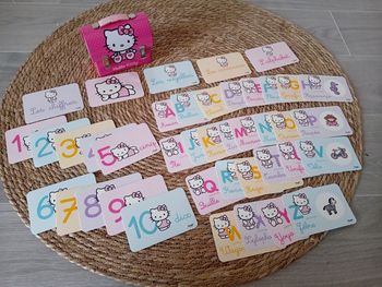 Malette en métal avec cartes alphabétique et chiffre Hello Kitty