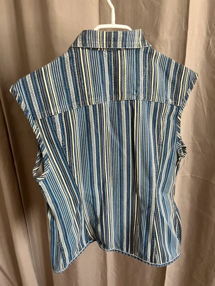 Veste sans manches jean complices rayées 34/36 - photo numéro 2