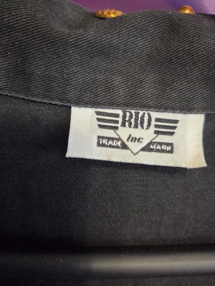 Veste vintage rare en jean léger cloutée T46 – marque RIO Inc - photo numéro 3