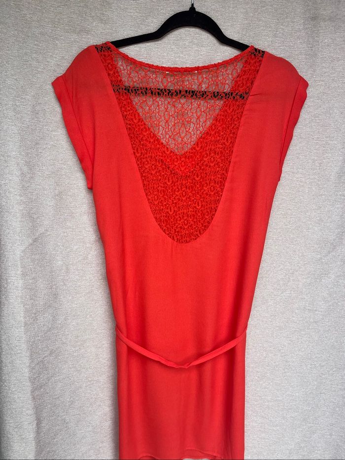 Robe d’été corail dos en dentelle taille 36 - photo numéro 5