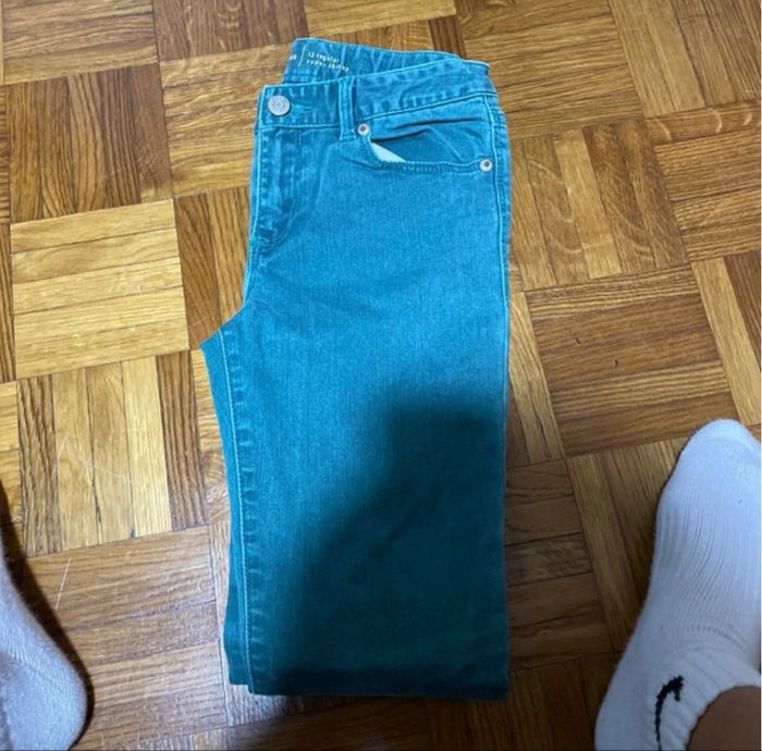 Jean vert enfant fille