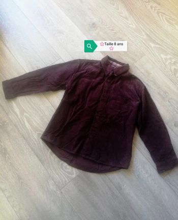 🌸Chemise côtelée velours grenat Taille 8 ans "orchestra" 🌸
