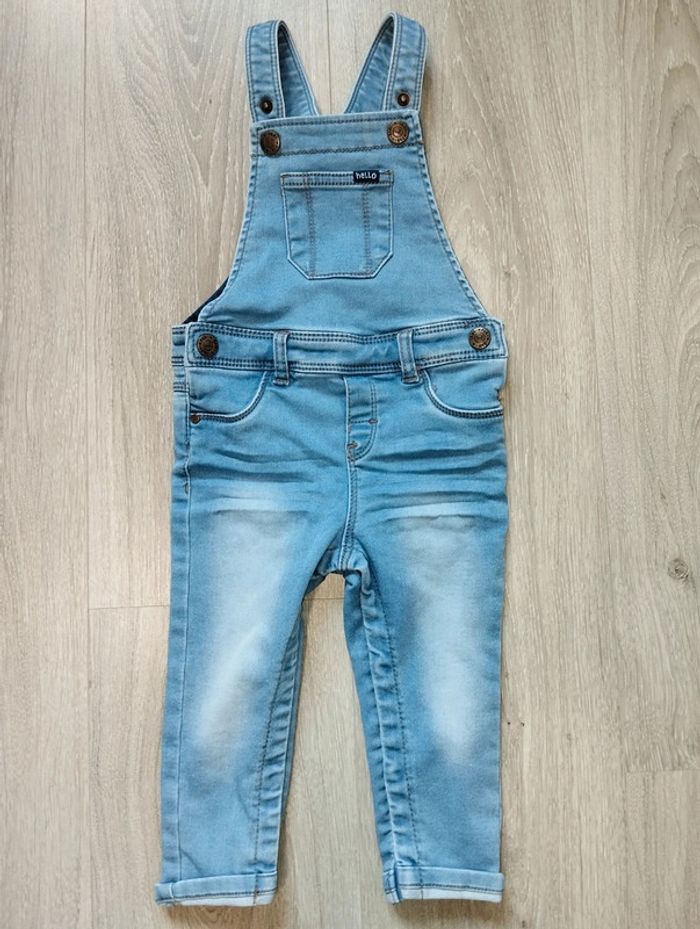 Salopette en jean bleu clair garçon 12 mois In Extenso