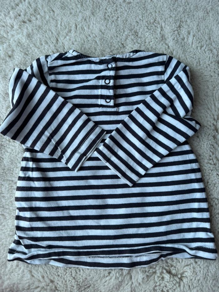 Lot 9 t-shirts manche longue bébé fille 6 mois- kiabi-ikks ect- très bon état - photo numéro 17