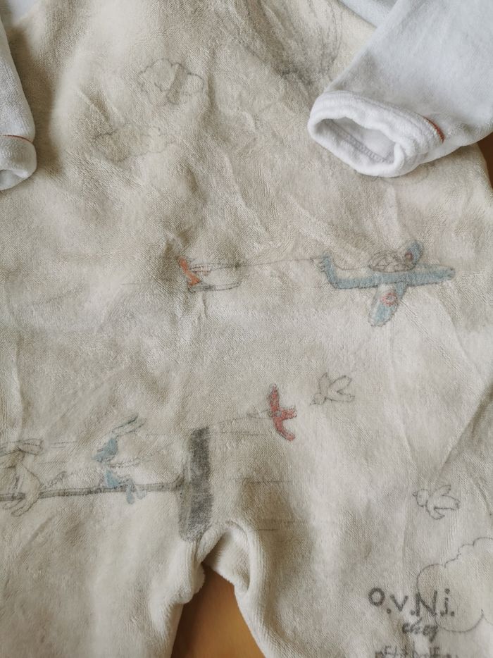 Lot de 2 pyjamas en velour bébé 6mois petit bateau - photo numéro 6