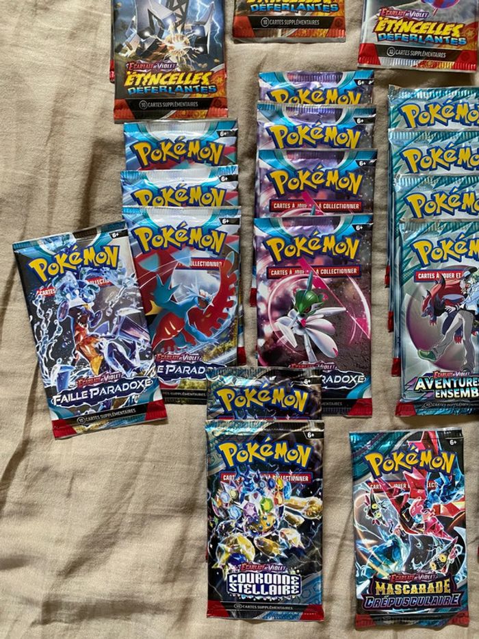 Lot de 33 boosters EV01, EV03, EV04, EV05, EV06, EV07, EV08, EV8.5 et EV09 - photo numéro 2
