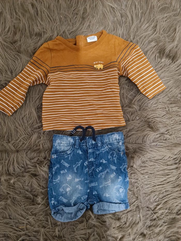 Ensemble short kiabi et tee shirt tao 6 mois - photo numéro 2