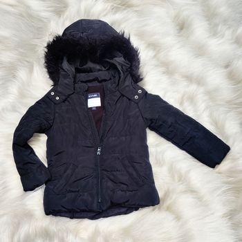 Doudoune fille 4 ans noire Kiabi – capuche amovible avec fausse fourrure