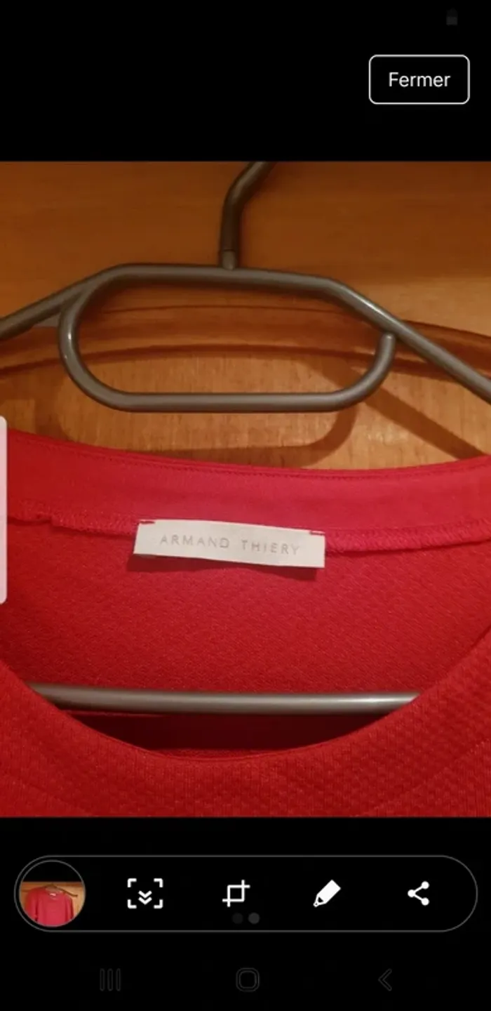 Top rouge Armand Thiery taille L - photo numéro 2