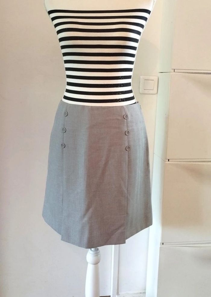 Tailleur jupe gris Etam 40 - photo numéro 10