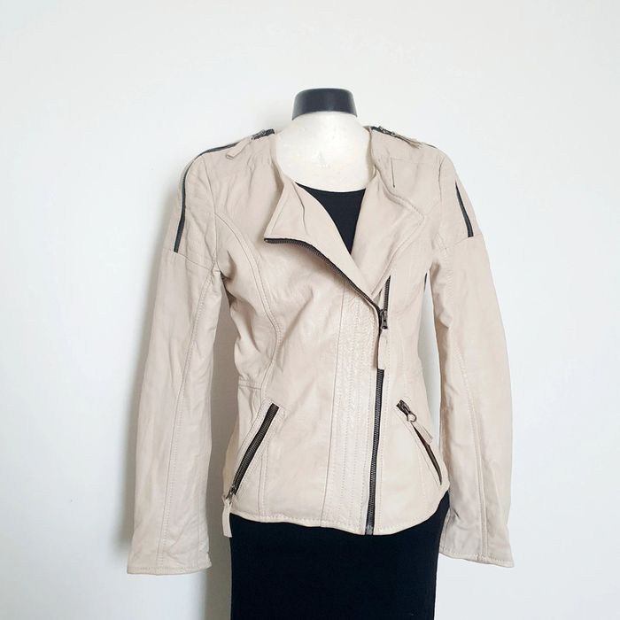 Veste en cuir 34 AJC couleur crème - photo numéro 8