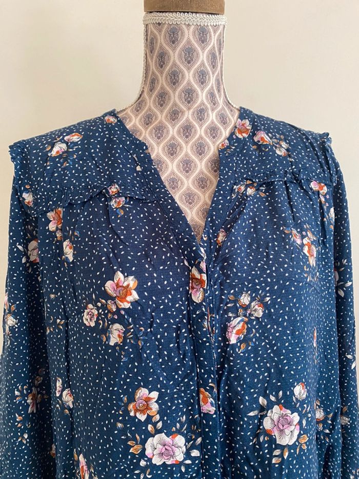 Chemise bleue fleuri caroll - photo numéro 2