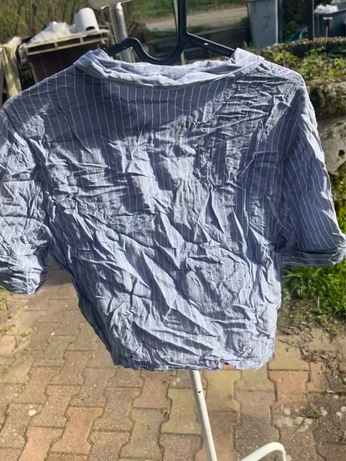 T-shirt à bleu à rayures manche courte - photo numéro 3