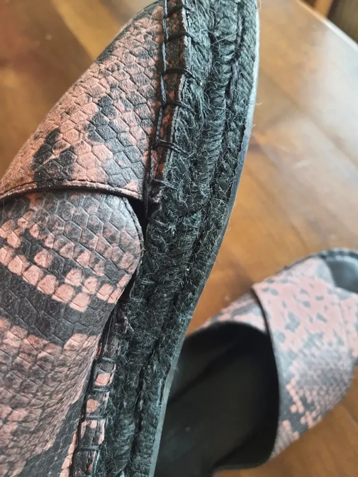 Mules cuir et corde 39