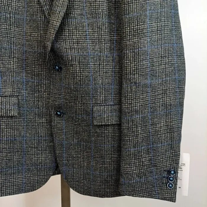 Veste à carreaux en lin Collection Premium - Taille 50 A490 - photo numéro 3