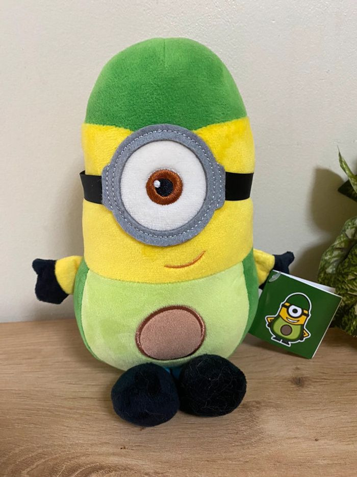 Doudou peluche minions vert jaune neuf avec étiquette - photo numéro 3