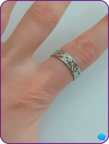 Bague tendance femme argenté en acier inoxydable