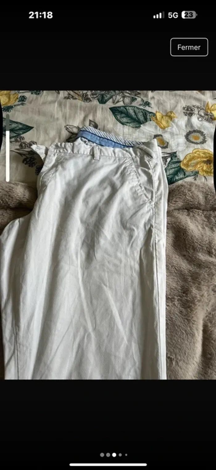 Pantalon chino blanc crème pépé jeans 36/34 - photo numéro 3