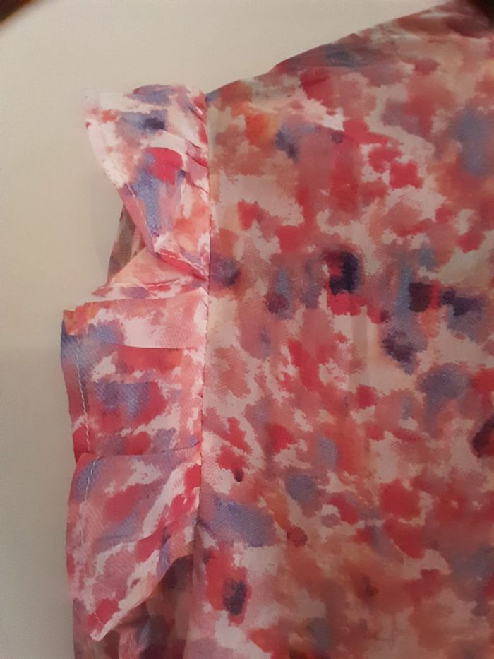 Superbe chemisier imprimé rose et bleu, taille L, Marque Kiabi - photo numéro 10