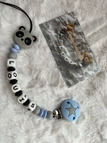 Attache tétine personnalisé panda 🐼