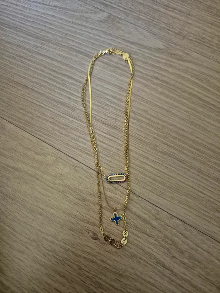 Collier Triple Tendance en Acier Inoxydable – Doré & Coloré S. STEEL