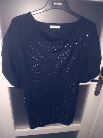 Pull noire pailleté taille L