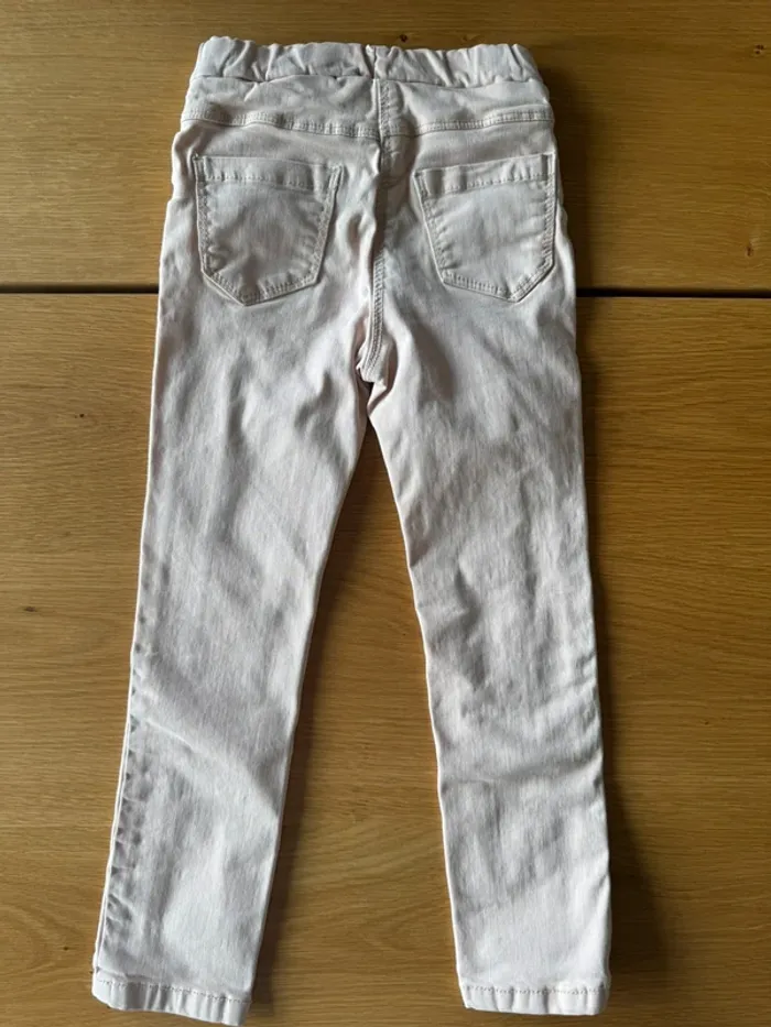 Tregging/jeans slim rose pâle sans bouton - Taille 4 Ans - photo numéro 7