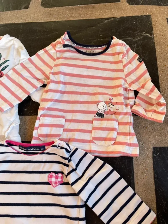 Lot 4 t-shirt manches longues 6 mois - photo numéro 4
