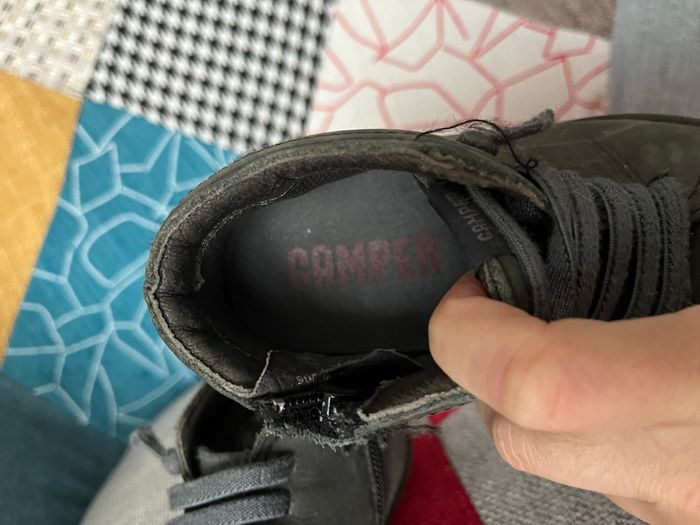 Camper peu enfant, cuir, taille 25, mixte noir/marine - photo numéro 3