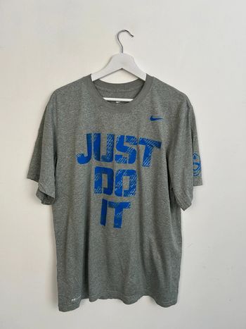 T-shirt Nike Dri-FIT Gris/Bleu Homme L | Très Bon État | Sportwear Training | TN19