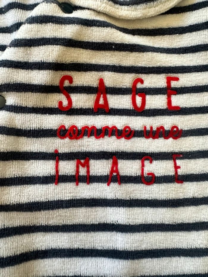 Pyjama à rayures Sage comme une image - photo numéro 2