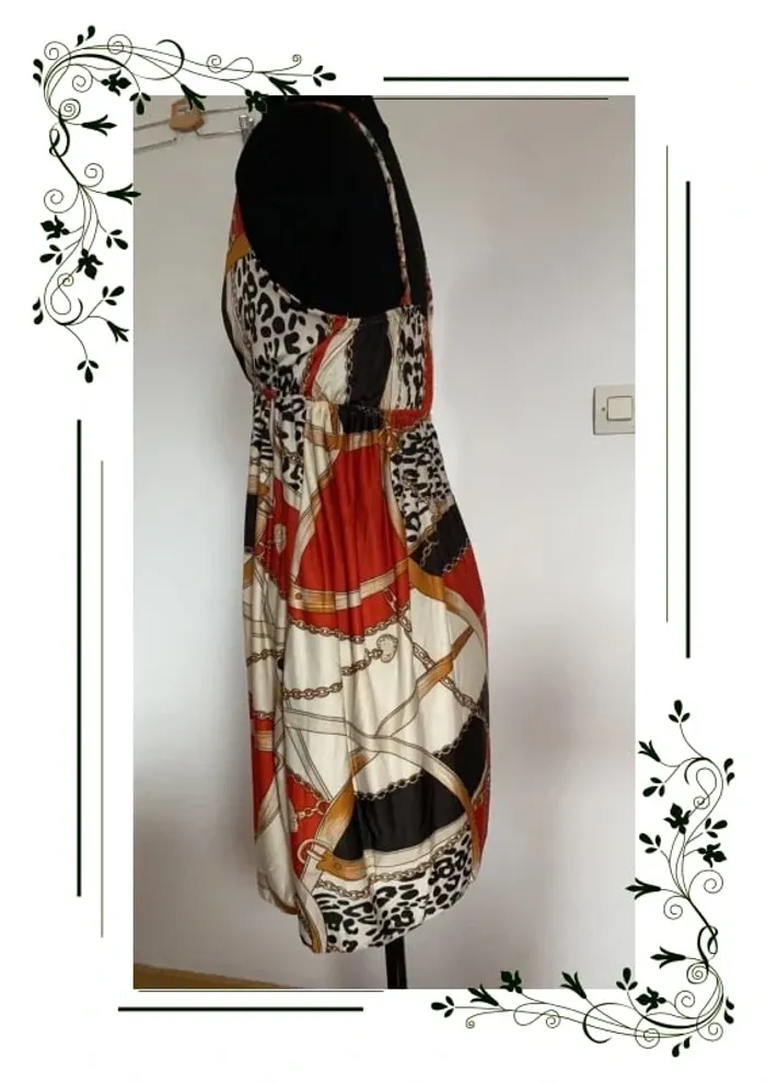 Robe à bretelle imprimée foulard - photo numéro 2