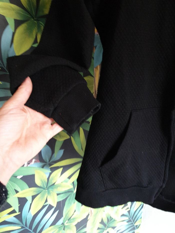 Veste unie noire zippée - photo numéro 3
