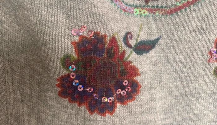 Pull fin gris , desigual, taille s - photo numéro 6