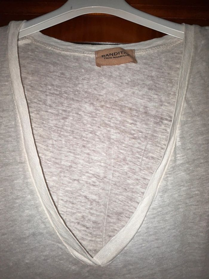 Long t-shirt col v manches longues Banditas - photo numéro 3