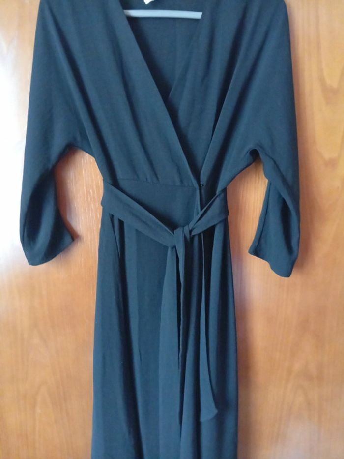 Robe noire longue fluide mango taille xs - photo numéro 3
