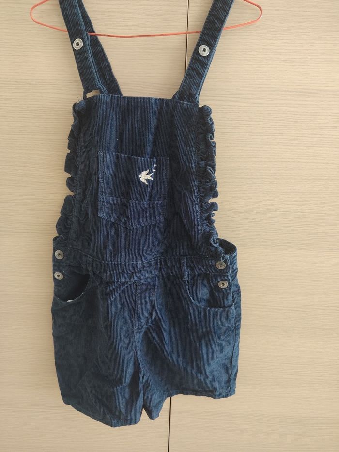 Short salopette, Verbaudet, 12 ans (152 cm), marine velours côtelé, volanté vers le haut poches - photo numéro 5