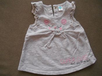 Robe coton sans manches fille 3 mois