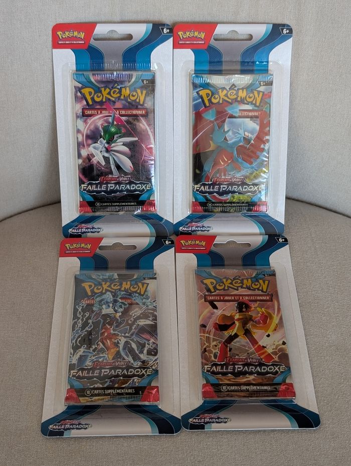 Lot de 4 boosters Pokémon Faille Paradoxe EV04 (Art Set complet) Fr - photo numéro 1
