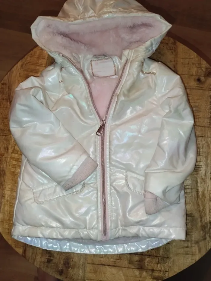 Manteau rose paillettes 3ans