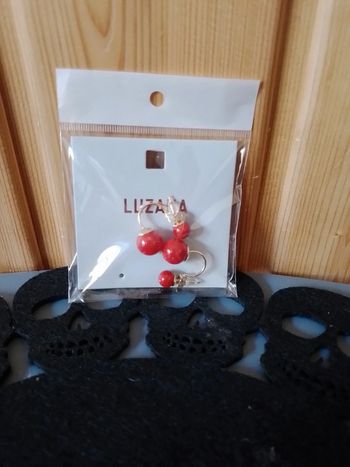 Boucle d'oreilles rouge Luzaka