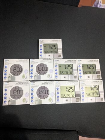 Lot de 9 Thermomètres Horloge Aimanté