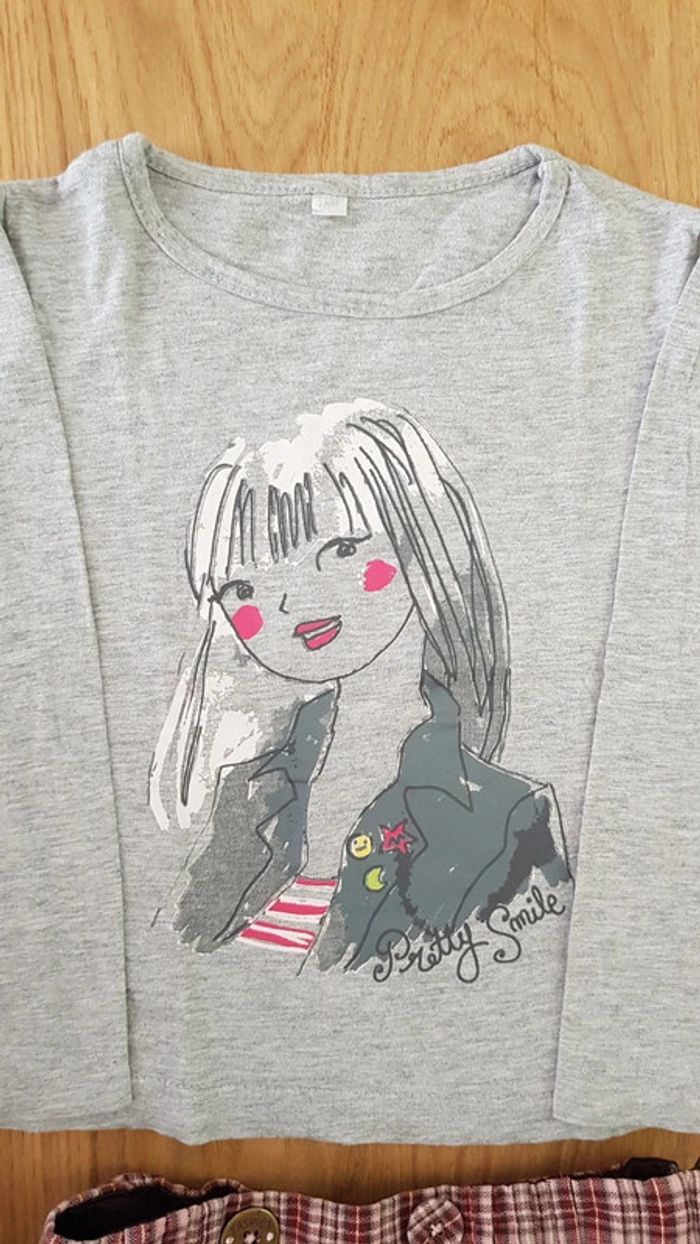 Ensemble fille 5 ans jupe sergent major et tee-shirt manches longues - photo numéro 7