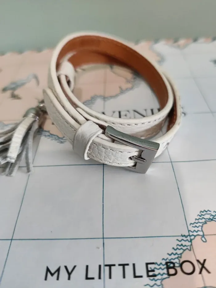 Bracelet cuir blanc - photo numéro 2