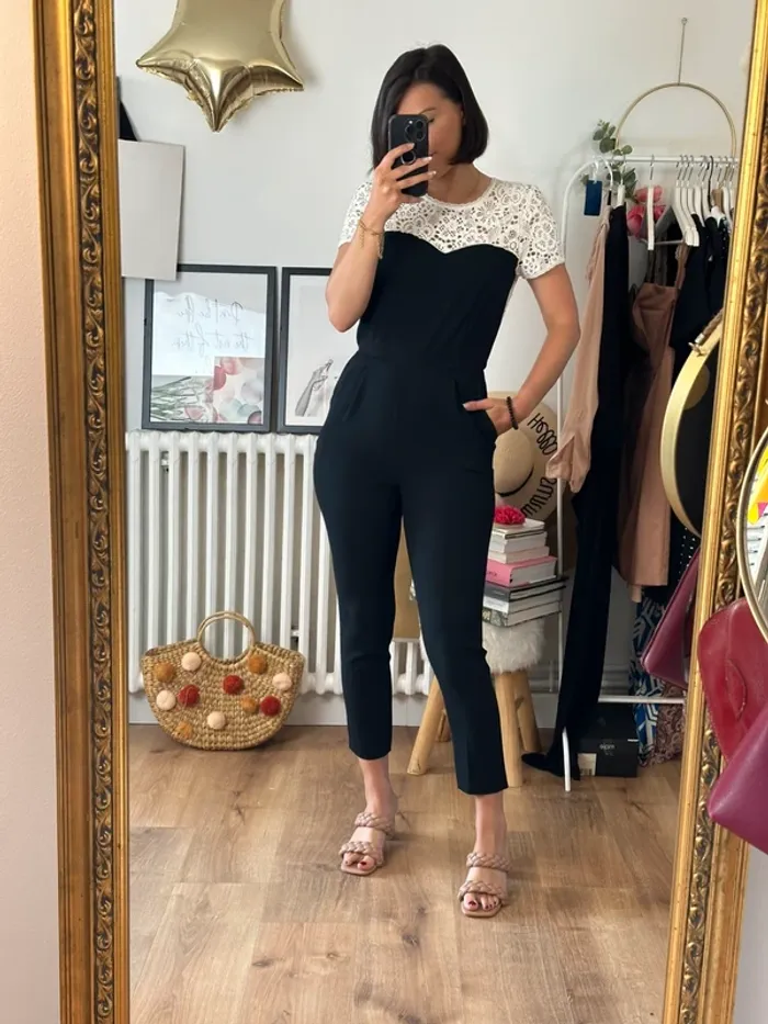Combinaison Claudie Pierlot noire et blanche taille 36 - photo numéro 4