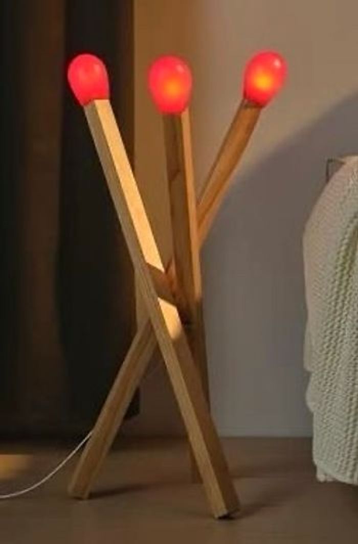 IKEA strala - lampadaire allumette bois à led - photo numéro 5