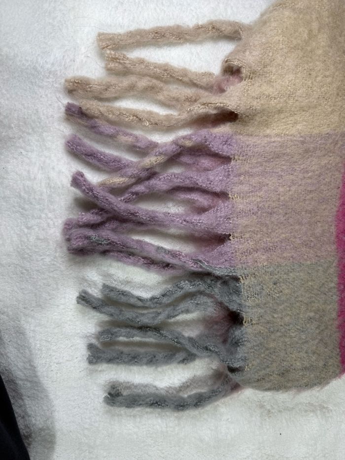 Acne Studios écharpe mohair carreaux rose/lila - photo numéro 6